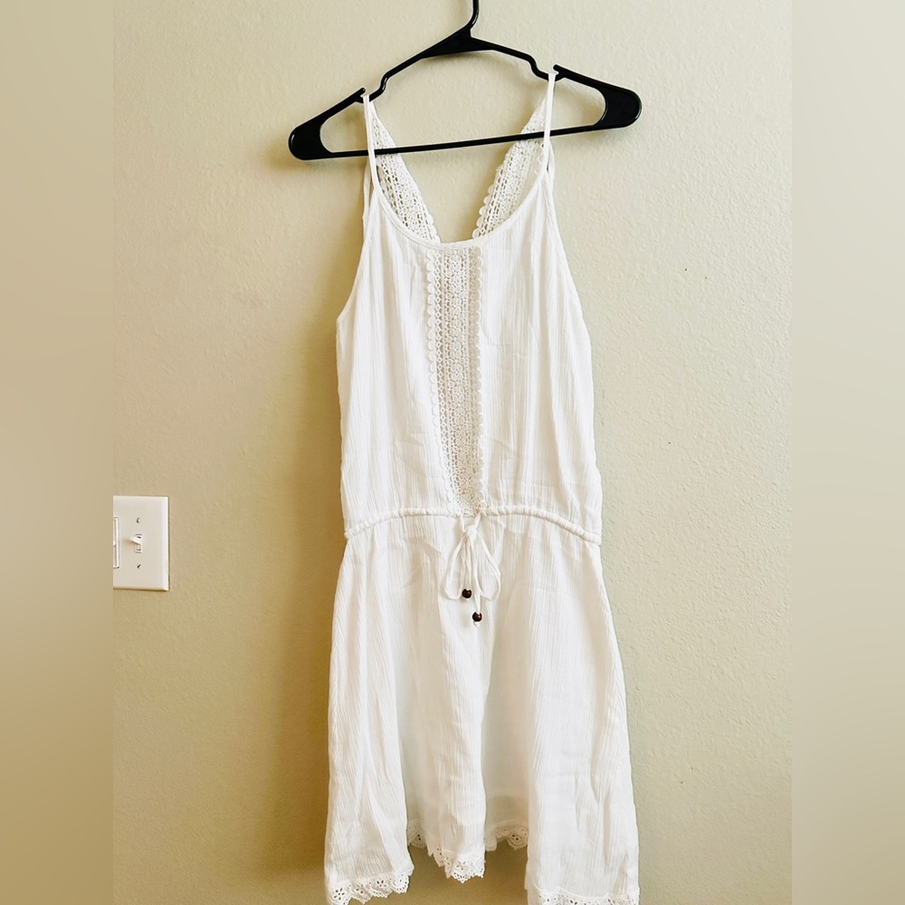 Raga Anthropologie women’s white spaghetti strap halter dress in size S